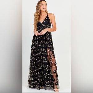 Alter’d State Arabella Black and Gold Maxi Dress